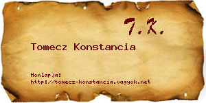 Tomecz Konstancia névjegykártya